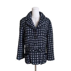 Marc Jacobs Collection Tweed Wool Single Breasted Blazer Jacket Metallic Runway